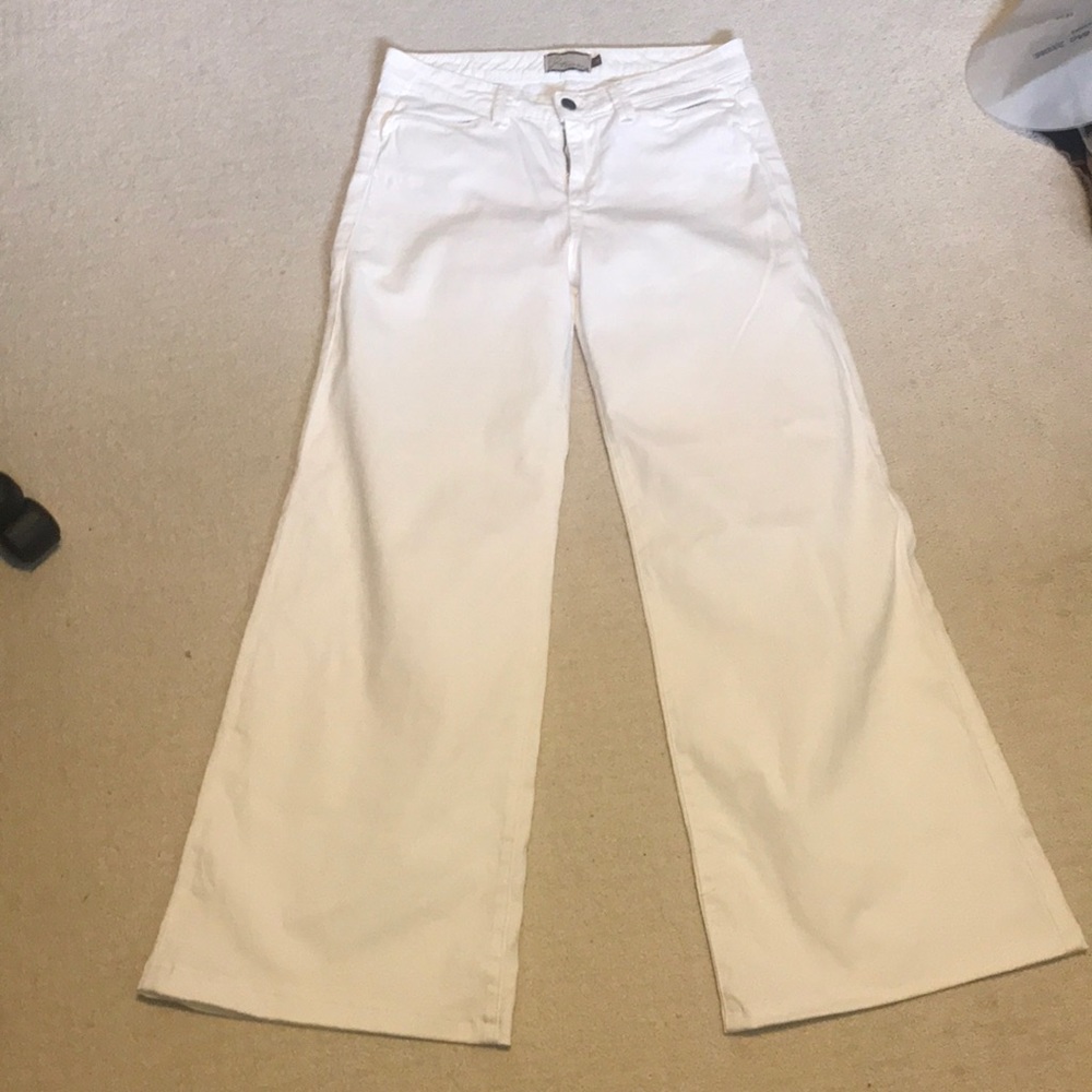 White Paige wide leg jeans 30